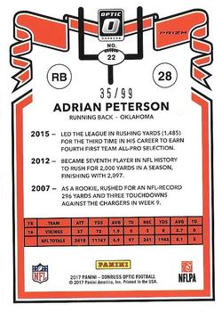 2017 Donruss Optic - 1981 Tribute Red #22 Adrian Peterson Back