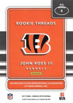 2017 Donruss Optic - Rookie Threads #6 John Ross III Back