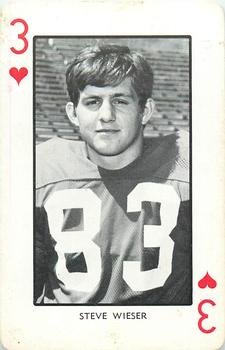 1973 Nebraska Cornhuskers Playing Cards (White Backs) #3♥ Steve Wieser Front