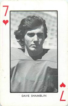1973 Nebraska Cornhuskers Playing Cards (White Backs) #7♥ Dave Shamblin Front