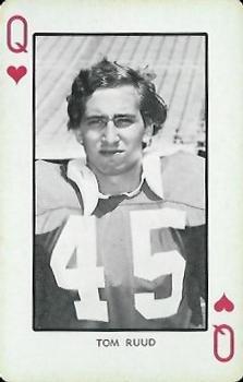 1973 Nebraska Cornhuskers Playing Cards (White Backs) #Q♥ Tom Ruud Front