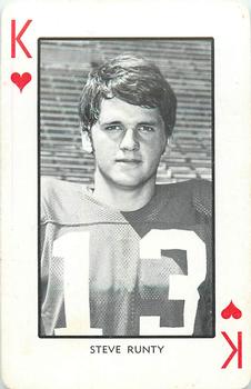 1973 Nebraska Cornhuskers Playing Cards (White Backs) #K♥ Steve Runty Front