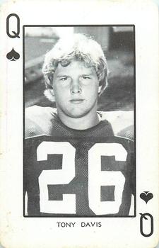 1973 Nebraska Cornhuskers Playing Cards (White Backs) #Q♠ Tony Davis Front