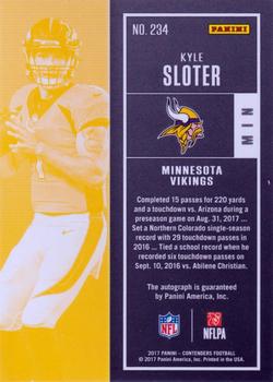 2017 Panini Contenders - Playoff Ticket #234 Kyle Sloter Back
