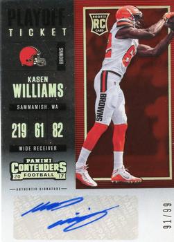 2017 Panini Contenders - Playoff Ticket #296 Kasen Williams Front