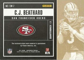 2017 Panini Contenders - Rookie Ticket Swatches #SW-7 C.J. Beathard Back
