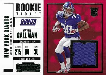 2017 Panini Contenders - Rookie Ticket Swatches #SW-16 Wayne Gallman Front
