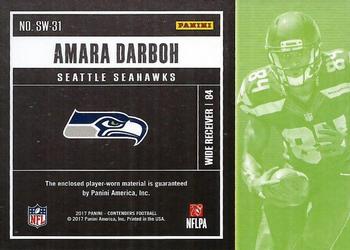 2017 Panini Contenders - Rookie Ticket Swatches #SW-31 Amara Darboh Back