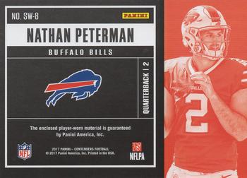 2017 Panini Contenders - Rookie Ticket Swatches #SW-8 Nathan Peterman Back