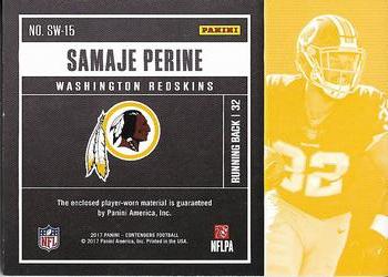 2017 Panini Contenders - Rookie Ticket Swatches #SW-15 Samaje Perine Back
