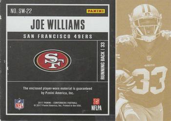 2017 Panini Contenders - Rookie Ticket Swatches #SW-22 Joe Williams Back