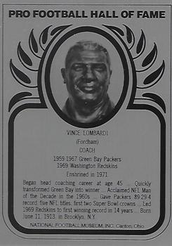 1982-83 Hall of Fame Metallics #NNO Vince Lombardi Front