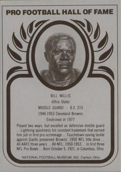 1982-83 Hall of Fame Metallics #NNO Bill Willis Front