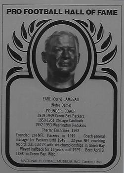 1982-83 Hall of Fame Metallics #NNO Curly Lambeau Front
