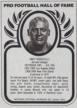 1982-83 Hall of Fame Metallics #NNO Andy Robustelli Front