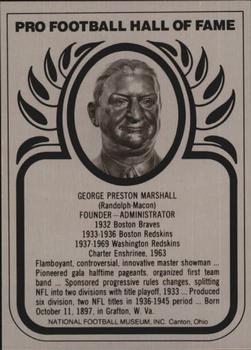 1982-83 Hall of Fame Metallics #NNO George Preston Marshall Front
