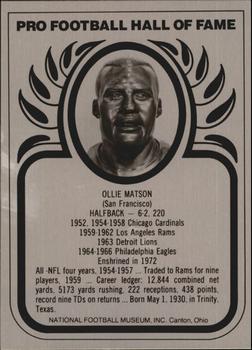 1982-83 Hall of Fame Metallics #NNO Ollie Matson Front