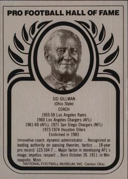 1982-83 Hall of Fame Metallics #NNO Sid Gillman Front