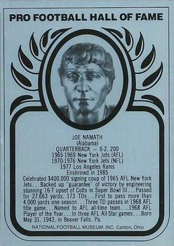 1985 Hall of Fame Metallics #NNO Joe Namath Front
