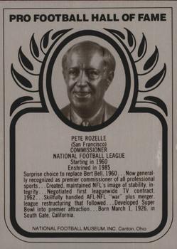 1985 Hall of Fame Metallics #NNO Pete Rozelle Front
