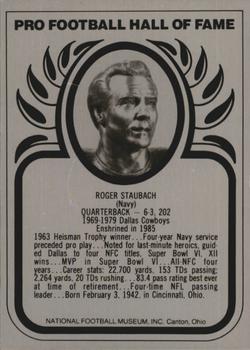 1985 Hall of Fame Metallics #NNO Roger Staubach Front