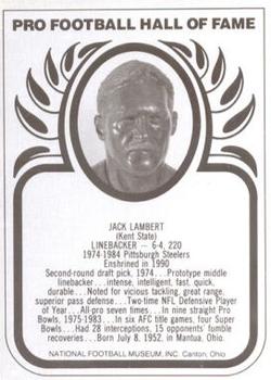 1990 Hall of Fame Metallics #NNO Jack Lambert Front