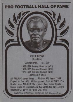 1984 Hall of Fame Metallics #NNO Willie Brown Front