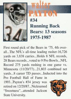1998 Chicago Bears Fan Convention #NNO Walter Payton Back