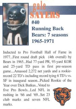 1998 Chicago Bears Fan Convention #NNO Gale Sayers Back