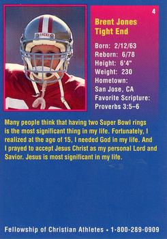 1993 Fellowship of Christian Athletes Super Bowl #4 Brent Jones Back