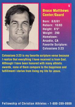 1993 Fellowship of Christian Athletes Super Bowl #5 Bruce Matthews Back