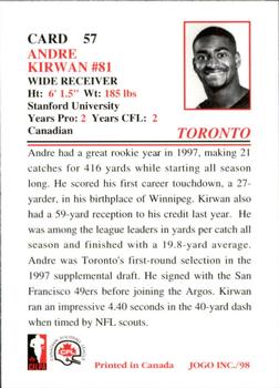 1998 JOGO #57 Andre Kirwan Back