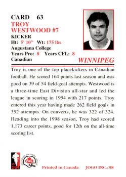 1998 JOGO #63 Troy Westwood Back