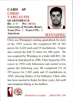 1998 JOGO #69 Chris Vargas Back