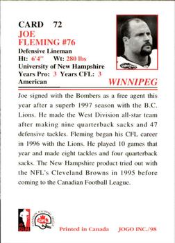 1998 JOGO #72 Joe Fleming Back