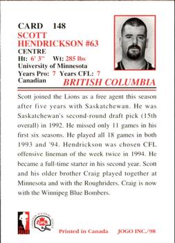 1998 JOGO #148 Scott Hendrickson Back