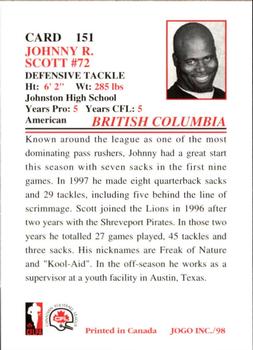 1998 JOGO #151 Johnny Scott Back
