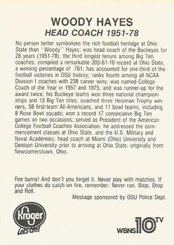 1988 Kroger Ohio State Buckeyes #NNO Woody Hayes Back