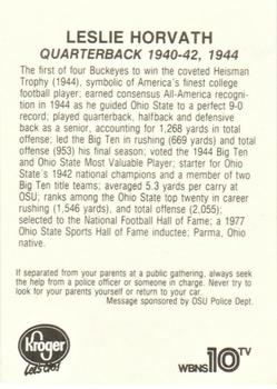 1988 Kroger Ohio State Buckeyes #NNO Les Horvath Back