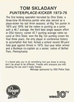 1988 Kroger Ohio State Buckeyes #NNO Tom Skladany Back