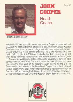 1992 Ohio State Buckeyes #1 John Cooper Back