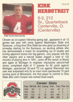 1992 Ohio State Buckeyes #2 Kirk Herbstreit Back