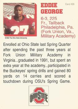 1992 Ohio State Buckeyes #29 Eddie George Back