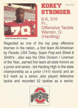 1992 Ohio State Buckeyes #31 Korey Stringer Back