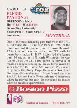 1999 JOGO Boston Pizza #34 Elfrid Payton Back