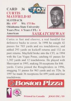 1999 JOGO Boston Pizza #36 Curtis Mayfield Back