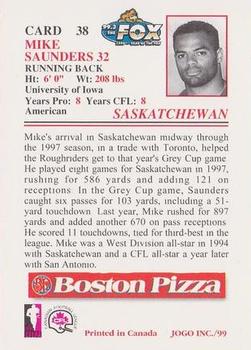 1999 JOGO Boston Pizza #38 Mike Saunders Back