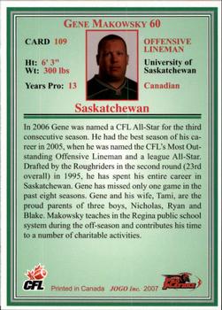 2007 JOGO #109 Gene Makowsky Back
