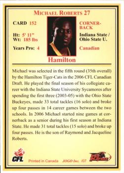 2007 JOGO #152 Michael Roberts Back