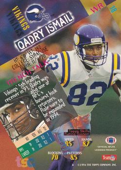 1994 Stadium Club - Super Bowl XXIX Embossed #18 Qadry Ismail Back